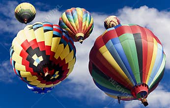 Hot Air Balloons Drifting Upward