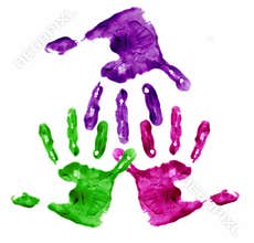 Hands linked through the fingers