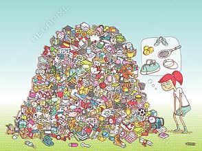 Find Objects Visual Game. Solution in hidden layer!