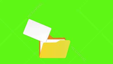 Storage Folder File Transfer Animation – Fast Data Copying Desktop Green Screen