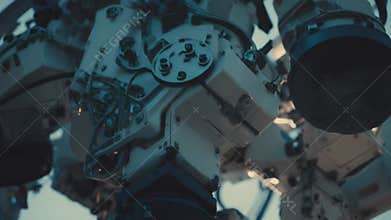 Modern planetarium projector system displaying cosmos