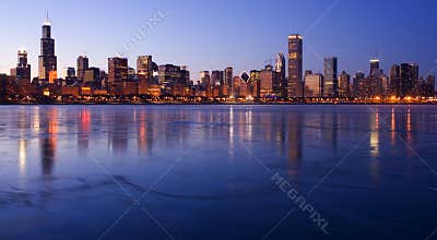 Icy Downtown Chicago
