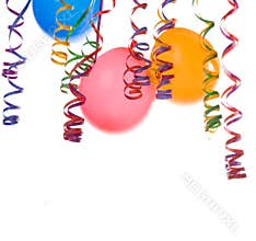 Balloons and confetti