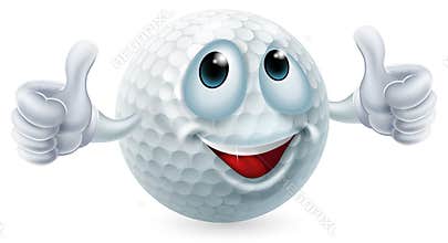 Cartoon golf ball character