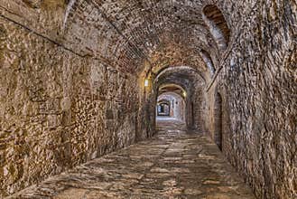 Covered alley in Colle di Val dElsa, Tuscany, Ital