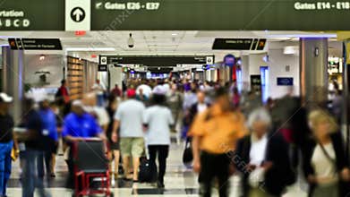 Airport Travelers Time Lapse People