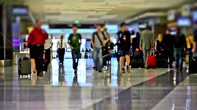 Airport Travelers Time Lapse