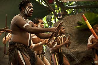 Aborigines actors at a performance