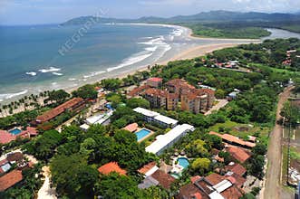 Aerial view of western Costa Rica resorts