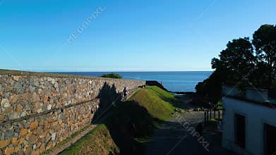 View of Old City Walls and Cannon in Colonia del Sacramento Uruguay