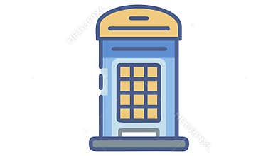 Stylish Telephone Booth Icon for Urban Design