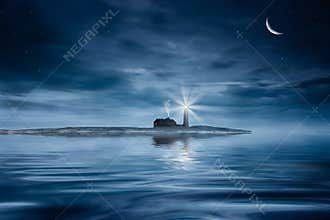 Lighthouse at night
