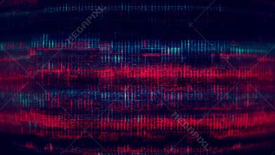 Glitch Distortion Abstract Digital Noise And Color Stripes Create Cybernetic Effect