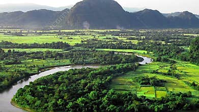 Aerial mountains landscape