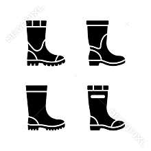Rain boots stylish solid footwear icon