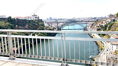 Crossing one of the Seven Bridges going over the Douro River in Portugal