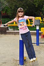 Portrait of girl doing fitness