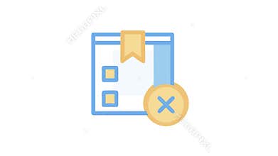 Web page with a bookmark and cancel button icon