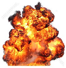 Explosion fireball isolated fire not nuclear war