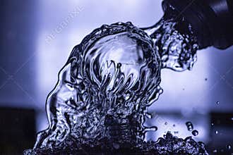 Abstract Water Splash Macro in Blue