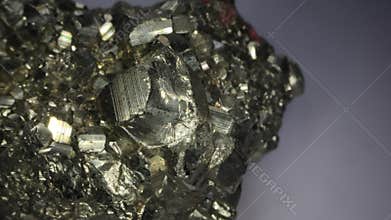golden Pyrite crystals in close-up