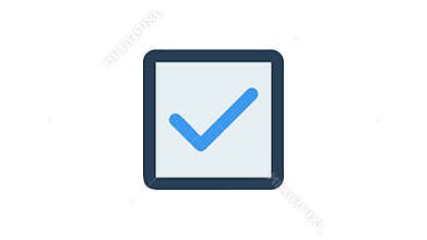 Blue check mark inside a square checkbox design