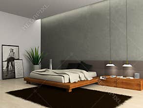Interior of modern bedroom