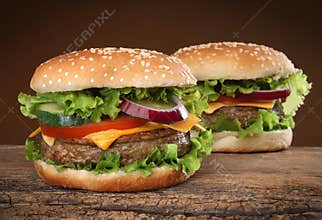 Two delicious hamburgers