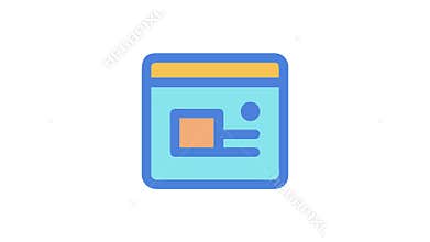 Simple blue webpage display icon with rounded corners and header