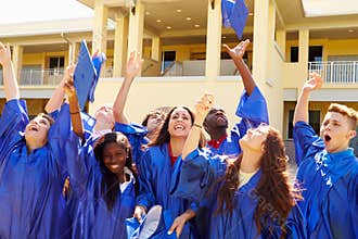 Group Of High School Students Celebrating Graduation