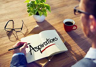 Businessman Brainstorming About Aspirations Concept
