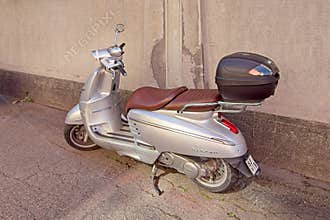 Silver Peugeot Djanco parked,