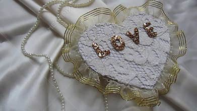 Wedding decoration with heart and rose