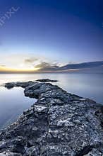 Natural headland, stretching out into the sea
