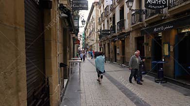 Sans Sebastion side street with Pinchos Bars.