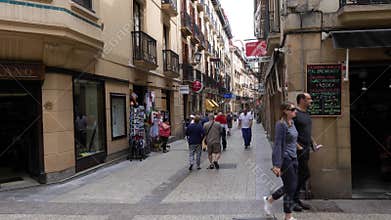 Sans Sebastion side street with Pinchos Bars.