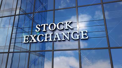 Stock Exchange on glass mirrored building