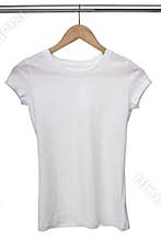 White t shirt on cloth hanger