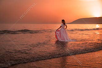 Magical sunset on the wedding day.