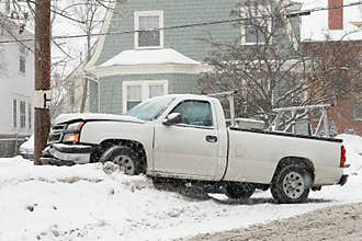 Car accident in snow