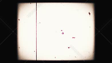 Vintage horror looping film strip melting background. 4K Reel Clutter, Old Tv and film grain noise.