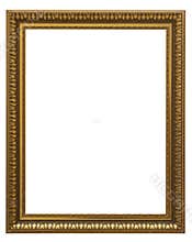 Beautiful golden picture frame vintage carved gilded border antique for interior decoration on white background, Concept gallery