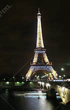 Paris Eiffel Tower at night