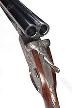 Side-by-side double-barreled spanish hunting shotgun