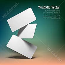 Blank Credit, Gift or Business Card Mockup.