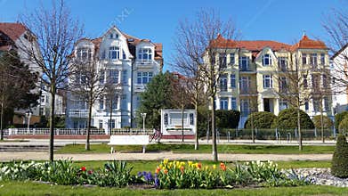 Flowers Gardens With Villa And Residence