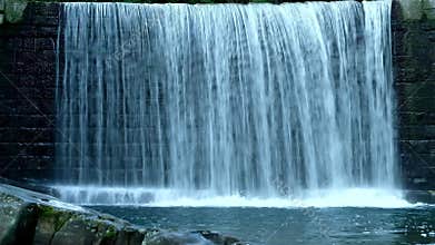 Waterfall of the  Reno river in Italy