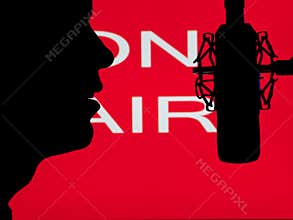 Man speaking into the microphone
