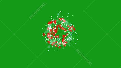 Red hearts blast green screen motion graphics
