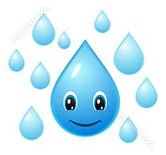 Smiley water drop. Vector icon